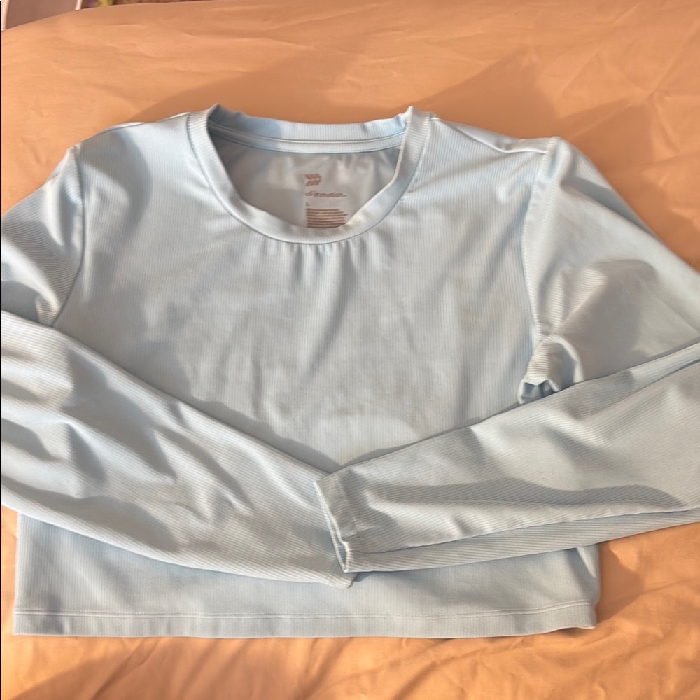 All in Motion Blue Fitted Crop Hoodie
